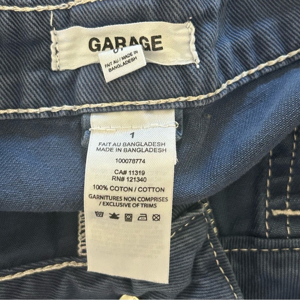Garage Carpenter Jeans Wide Leg Oversized Slouchy Indigo Blue 100% Cotton Size 1 - Picture 12 of 13